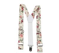 DB Dickie Bow Bretelles vintage réglables avec fermoirs robustes pour homme, Crème/floral, taille unique