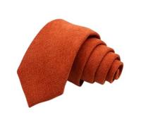 DB Dickie Bow Cravate de luxe en coton mélangé pour homme, Orange brûlé rouillé, Length: 145cm. Width: 7cm