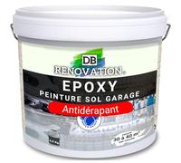 DB Rénovation Antidérapant Peinture Résine Epoxy sol béton Garage, parking - Gris soie 5KG Prêt à l'emploi - Trafic intense