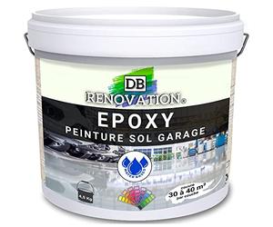 DB Rénovation Peinture Résine Epoxy sol béton Garage, parking - Blanc 4,5KG Prêt à l'emploi - Trafic intense - Etanche