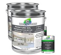 DB Rénovation PEINTURE SOL BETON Industriel - Garage, sous-sol - Extrême trafic intérieur, extérieur - Haute résistance - Gris soie - Kit 11KG + 1L Diluant