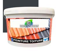 DB Rénovation Peinture Toit Rénovation tuile - Haute imperméabilité toiture 12KG (jusqu'à 120m²) Hydrofuge, Forte protection UV - Gris anthracite