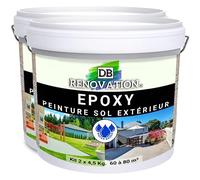 DB Rénovation Résine Epoxy Peinture sol Terrasse, balcon - Haute résistance Extérieur, Prêt à l'emploi - Gris argent 9KG