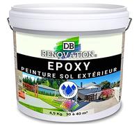 DB Rénovation Résine Epoxy Peinture sol Terrasse, balcon - Haute résistance Extérieur, Prêt à l'emploi - Gris clair 4,5KG