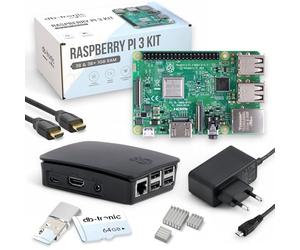 db-tronic Raspberry Pi 3 B 1 Go Starter Kit | Édition 64 Go | Alimentation | Boîtier | HDMI | Lecteur USB | Dissipateurs | idéal pour Home Assistant et Le Smart Home