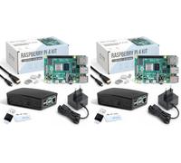 db-tronic Raspberry Pi 4 2 Go Starter Kit | Édition Noire 64 Go | Alimentation 15 W | Boîtier Noir | Micro HDMI 4K | Dissipateurs | idéal pour Home Assistant et Le Smart Home (Lot de 2)