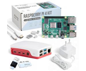 db-tronic Raspberry Pi 4 4 Go Starter Kit | Édition 64 Go | Alimentation 15 W | Boîtier | Micro HDMI 4K | Dissipateurs | idéal pour Home Assistant et Le Smart Home