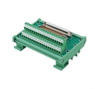 DB37 Bloc de bornes adaptateur rail DIN avec boîtier, D-Sub plaqué or 37 broches pour 16-26 AWG, 1 A 100 V, module d'interface robuste pour contrôles industriels et projets électroniques, vert