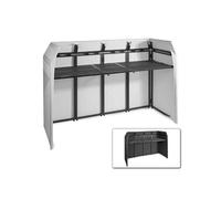 Vonyx DB5 Pro Stand DJ Repliable 7 Panneaux, Blanc ou Noir, Table DJ Pliable Attachée, Cadre en Aluminium Noir, Livré avec Sacs de Sransport, Idéal DJ Mobiles