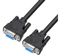 Db9 Rs232 Câble De Série Femelle Vers Femelle Null Modem Câble Croisé Tx/Rx Pour La Communication De Données (2 M, Noir)[L789]