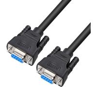 Db9 Rs232 Câble Série Femelle Vers Femelle Câble Null Modem Croix Tx Rx Pour La Communication De Données (3 M, Noir)[X1180]