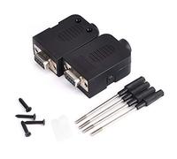 DB9 Type de vis de connecteur Femelle Adaptateur de borne de Haute qualité Broche en cuivre plaqué pour la Communication en série équipement de contrôle Industriel Noir 2pcs