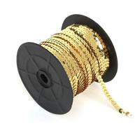 DBAILY Ruban à paillettes plat à paillettes de 100 yards - Pour bricolage, artisanat, couture, bijoux, bricolage, robe, décoration (doré pâle)