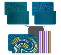DBAILY Sensorik Spielzeug Activity Board, 2 Jouets Sensoriels en Silicone, avec Sac de Voyage et 40 Cordons, Jouets Anti-Stress pour Enfants à Partir de 3 Ans et Adultes, Jouets pour Apaiser, Stress