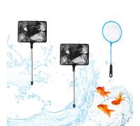 DBALL 3 Pieces Epuisette Aquarium Manche Acier Inoxydable Epuisette Aquarium Petite Maille Fine Ne Nuira Pas au Poisson pour Attraper Petits Poissons et Crevettes et Nettoyer Aquarium Petit Etang