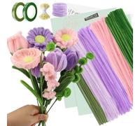 DBALL 400 Pièces Fil Chenille Avec Un Ensemble Complet D'accessoires Cure Pipe 30CM x 6MM Cure Pipe Chenille Peut Etre Coupé Pour Des Bouquets De Bricolage Ou Comme Cadeaux