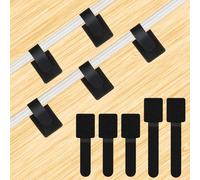 DBALL 60 Pièces Sangles Auto-Adhésives Pour la Gestion Des Câbles Sous Le Bureau Organiseur de Câbles Velcro Auto-Adhésif Pour le Bureau et La Maison (2 Tailles/Noir)