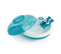 dBb Remond Assiette Bébé - Assiette ventouse - Avec Couvercle, Fourchette & Cuillère - Assiette Chauffante - Bain-marie - DME - Turquoise