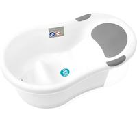 dBb Remond - Baignoire Bébé 0 à 6 Mois - Bouchon Vidange - Têtière & Poignées Caoutchouc - Transat Intégré - Contenance 10 Litres - Dimensions L64 x l38 x P22.5 cm - Blanc
