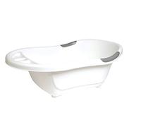 dBb Remond Baignoire Bébé Fond & Poignées Antidérapants Bouchon de Vidange Bain de bébé 4 Mois à 3 Ans Baignoire Évolutive pour Bain Sécurisé & Confortable L79.5 x l49.5 x P30 cm - 20 Litres - Blanche
