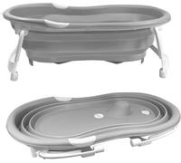 dBb Remond Baignoire Pliable Bébé - Baignoire Bébé sur Pieds Antidérapants - Bouchon de Vidange - Compacte H74.3 x L46.5 x P11.6 cm - Grise