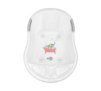 dBb Remond Baignoire Bébé avec bouchon de vidange - Fond & poignées antidérapants - Utilisation de 4 mois à 2-3 ans de bébé - Contenance 20 litres - L79.5 x l49.5 x P30 cm - Décor éléphant - Blanche