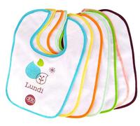 dBb Remond - Bavoirs Bébé Naissance - Coton Doublé Plastique - Imperméables - Pour Nouveau-né Fille & Garçon - Fermeture Ajustable Patte Velcro - Repas et Poussée Dentaire - 22 x 30 cm - Lot de 7