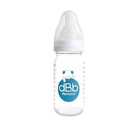 dBb Remond Biberon Régul'Air 110 ml en verre - Tétine NN -nouveau-né- anticolique en silicone - Débit régulier - 1er âge, 0 à 4 mois - Fabrication française - Blanc