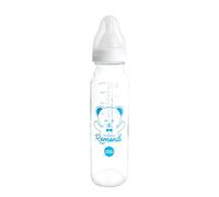 dBb Remond Biberon Régul'Air 240 ml en verre - Tétine NN -nouveau-né- anticolique en silicone - Débit régulier - 1er âge, 0 à 4 mois - Fabrication française - Blanc