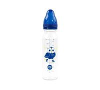 dBb Remond Biberon Régul'Air 240 ml en verre - Tétine NN -nouveau-né- anticolique en silicone - Débit régulier - 1er âge, 0 à 4 mois - Fabrication française - Décor Hibou - Bleu océan