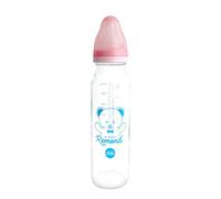 dBb Remond - Biberon Régul'Air Verre - Tétine NN Anticolique Silicone Débit Régulier - Nouveau-né 0-4 Mois - Résistant Chaleur - Sans BPA - Fabrication Française - Rose Poudré - 240 ml