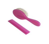 dBb Remond Brosse et Peigne pour Bébé - Brosse à poils en soie naturelle - Brosse & peigne Bébé Naissance - Fabriqués en France - Rose