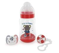 dBb Remond Coffret Foot Rouge composé d'1 biberon 1 sucette + attache sucette