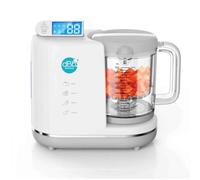 dBb Remond Robot Cuiseur Bébé Multifonctions 6 en 1 - Cuit Vapeur, Mixe, Hache, Stérilise, Chauffe et Décongèle - Auto Nettoyant - Repas Sains et Faciles pour Bébé - Capacité 1000 ml - Blanc & Gris