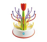 dBb Remond Égouttoir à Biberons Tulipe - Séchage Vertical Rapide et Efficace - Capacité 8 à 10 Biberons et Tétines - Compact et Gain de Place - Montage Facile - Blanc et Rouge - Pratique pour Cuisine