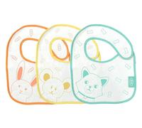 dBb Remond Bavoirs Bébé, Bavoirs Bébé Naissance, Coton doublé de plastique, Bavoirs imperméables Bébé, Nouveau Né, Fille & Garçon, Fermeture par Patte Velcro - Lot de 3