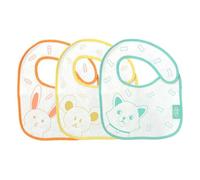 dBb Remond Lot de 3 Bavoirs Bébé Naissance - Coton Absorbant Doublé de Plastique - Bavoirs Bébé Fille & Garçon - Fermeture Ajustable par Patte Auto grippante - Protection Repas Enfant