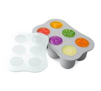 dBb Remond Moule en silicone - Sans BPA - Moule pour Repas de Bébé - Plateau de congélation - Conteneur de Stockage pour Aliments - 6 portions de 60 ml - Gris