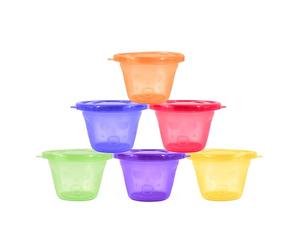 dBb Remond Petit Pot de Conservation Bébé - Lot de 6 Pots 120 ml - Boîte Alimentaire Hermétique Sans BPA - Réutilisable, Empilable, Compatible Micro-ondes & Lave-Vaisselle - Repas Bébé Maison