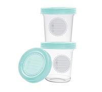 dBb Remond Pots de Conservation pour Lait Maternel - 3 Couvercles + 1 adaptable au tire lait - Zone de Marquage - 3 x 180 ml - Mint