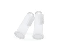 dBb Remond - P'tits Doigts Extra-Doux en Silicone Sûr et Hypoallergénique- 1ère Brosse à Dents Bébé - Massage Gencives Poussées Dentaires - Fabrication Française - Lot de 2 Pièces - Blanc