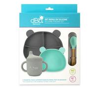 dBb Remond - Coffret Repas Bébé Silicone - Assiette Compartimentée Ventouse, Bol 370 Ml, Tasse À Bec Suceur 150 Ml, Cuillère - Coffret 1er Âge Diversification Alimentaire Dès 6 Mois - 4 Pièces