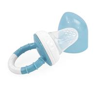 dBb Remond Sucette Découverte, Grignoteuse pour Bébé, Sucette de Distribution d'Aliments, Filet & Téterelle Perforée en Silicone, Capuchon Protection, Diversification Alimentaire, dès 6 mois - Bleue