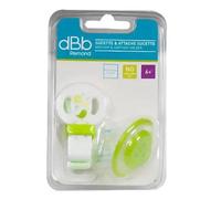 dBb Remond Sucette Physiologique Silicone 2ème âge + Attache Sucette Coloris Vert