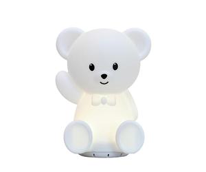 dBb Remond Veilleuse Bébé Ourson Lampe LED Tactile en Silicone 4 Niveaux de Luminosité Bluetooth (Musique/Comptines) Arrêt Automatique Recharge USB Lampe de Chevet pour Chambre Enfant Cadeau Naissance