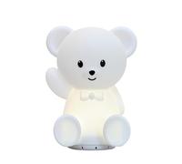 dBb Remond - Veilleuse Bébé Tactile - Lampe de Chevet LED en Silicone - 4 Luminosités - Arrêt Automatique - Connexion Bluetooth & Recharge USB - Forme Ourson - H15 x L12 x P12 cm - Blanche