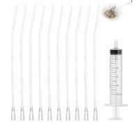 DBCEJF Kit d'Alimentation pour Oisillons avec Seringue 10ml et 10 Tuyaux de 15cm, Seringue Nourrissage Oiseaux pour Perroquet, Pigeon, Tortue et Perruche, Accessoires de Gavage Manuel Précis