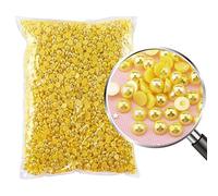 DBDJWHJ Perle Demi-Ronde Multicolore pour vêtements vêtement décorations d'art d'ongle Accessoires Perles de résine à Dos Plat Artisanat-Citrine AB, 3mm-10000 pièces