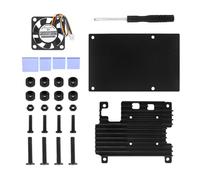 DBEIXIWEI Boîtier en alliage d'aluminium avec ventilateur de refroidissement et dissipateurs thermiques en silicone pour cartes mères Raspberry Pi 5