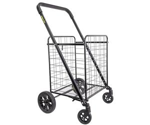 dbest Products Cruiser Cart Deluxe 2 Panier à Linge Pliable à roulettes Compact Léger Pliable Noir